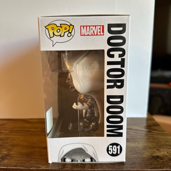 Marvel Funko Pop Doctor Doom Figure - Gray and White - Picture 2 of 6